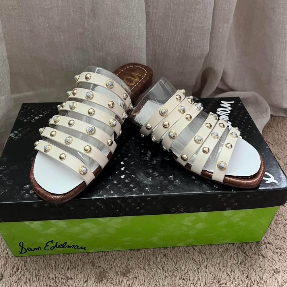 Sam Edelman White Studded Women's Sandals